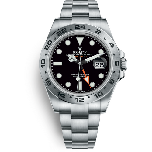RLX Explorer II Black Dial Orange Hand Steel