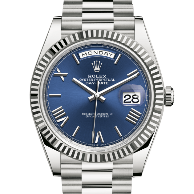 RLX Day-Date Bleu Chiffres romains