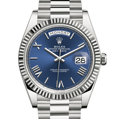RLX Day-Date Bleu Chiffres romains