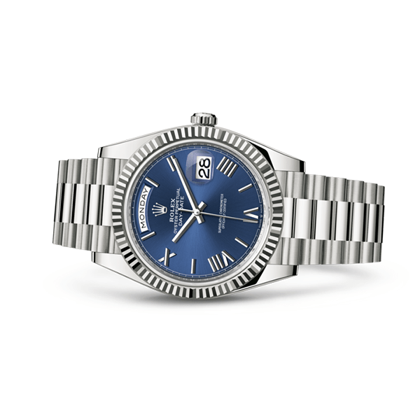 RLX Day-Date Bleu Chiffres romains