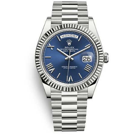 RLX Day-Date Bleu Chiffres romains